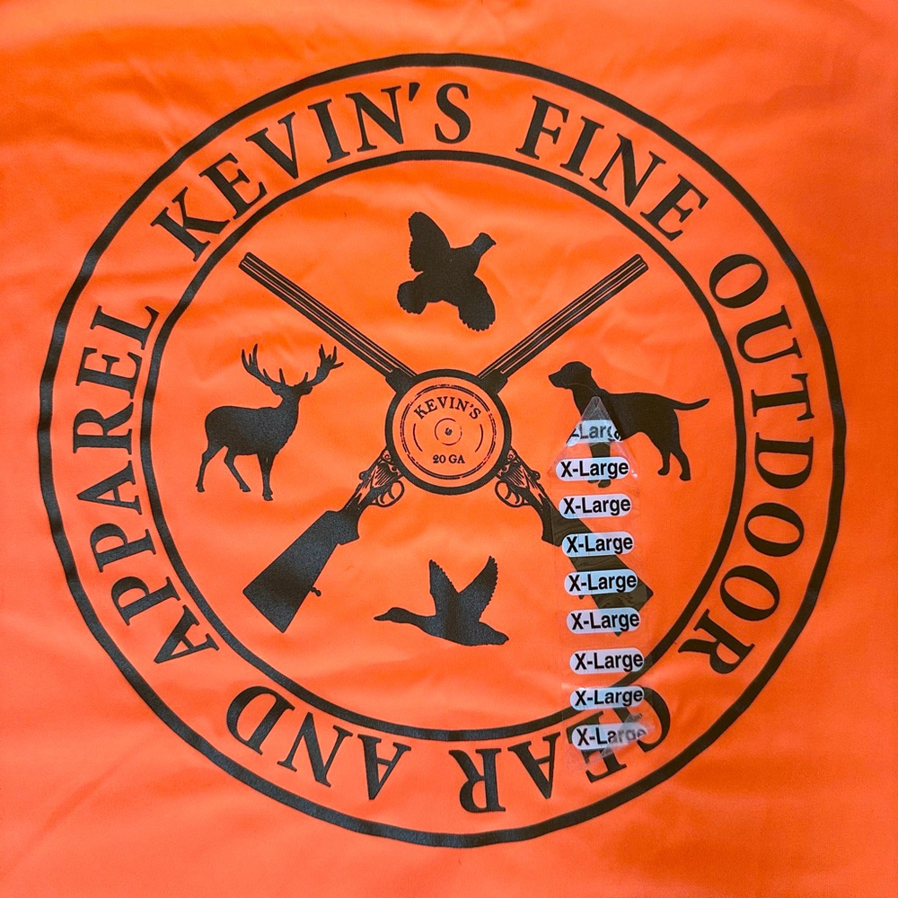 NWT Adult XL Kevin’s Fine Outdoor Gear & Apparel LS Fluorescent Orange Shirt USA